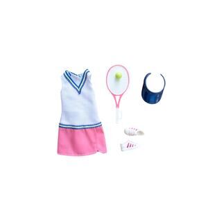 Barbie Doll Tennis Outfit Dress Shoes with Tennis Racket and Ball
